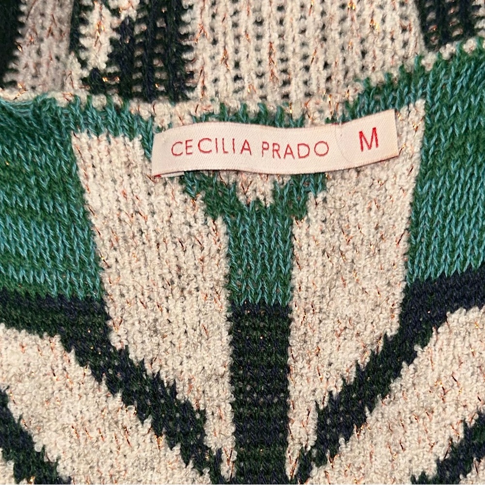 Cecilia Prado Open Front Long Sweater Vest Aztec Colorful Anthropologie Size M - Picture 9 of 12